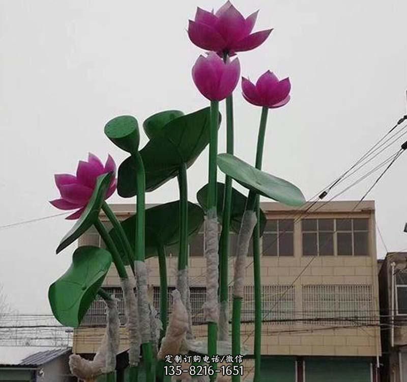 不锈钢景区荷花雕塑 不锈钢景区荷花雕塑