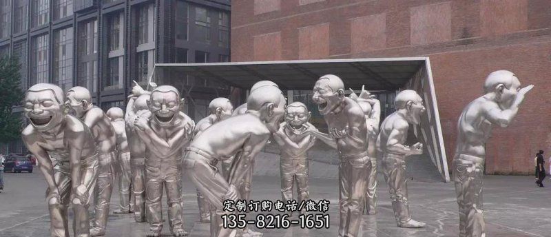 广场不锈钢哈哈大笑人物雕塑 广场不锈钢哈哈大笑人物雕塑