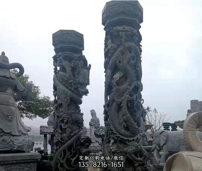 广场景观仿古盘龙柱石雕 广场景观仿古盘龙柱石雕
