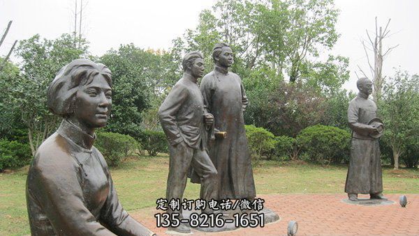 公园民国时期人物铜雕 公园民国时期人物铜雕