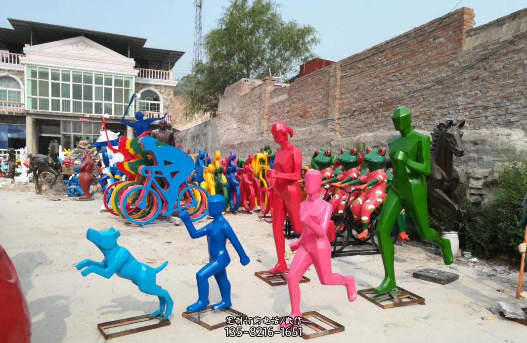 广场不锈钢体育人物运动雕塑