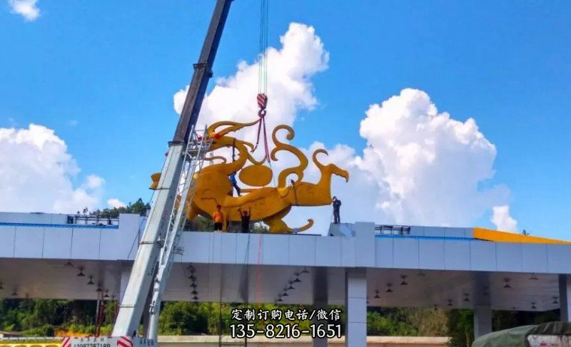 城市不锈钢抽象飞龙雕塑 城市不锈钢抽象飞龙雕塑