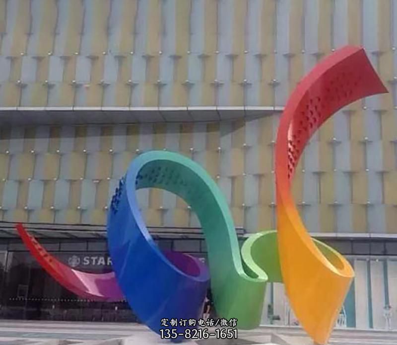 广场不锈钢彩带雕塑 广场不锈钢彩带雕塑