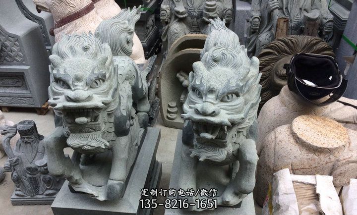大理石立式麒麟门口镇宅石雕 大理石立式麒麟门口镇宅石雕