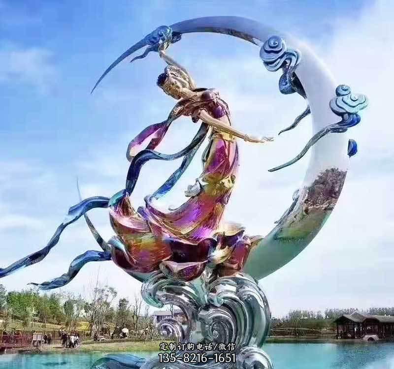 不锈钢彩绘仙女雕塑 不锈钢彩绘仙女雕塑