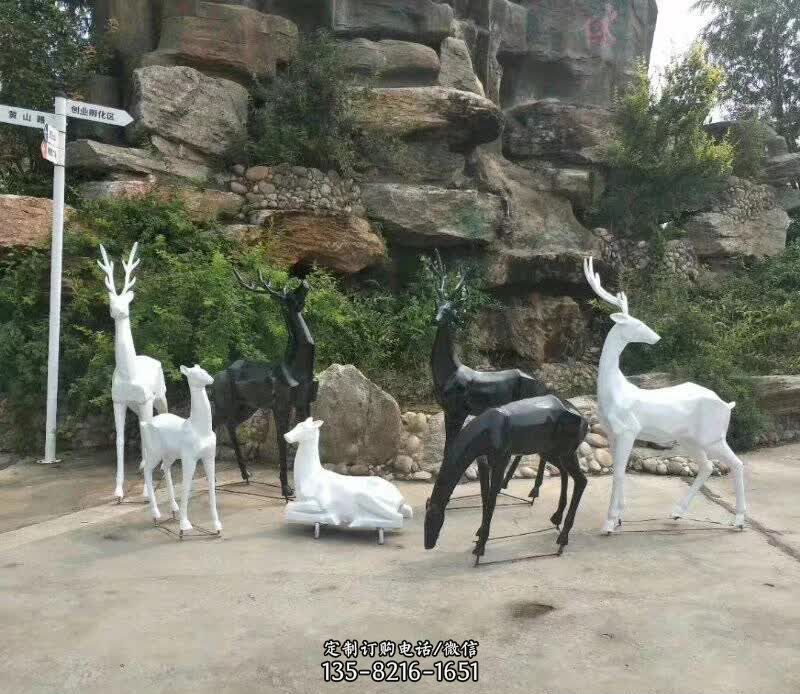 景区装饰动物不锈钢鹿雕塑 景区装饰动物不锈钢鹿雕塑