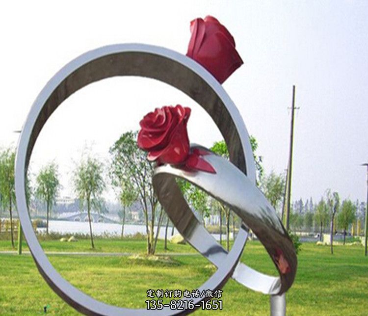 玫瑰戒指不锈钢雕塑