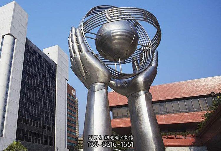宜春公园锻造不锈钢双手雕塑最新报价-中源雕塑定制公园锻造不锈钢