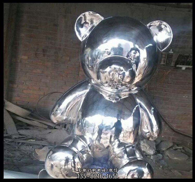 不锈钢镜面卡通小熊雕塑 不锈钢镜面卡通小熊雕塑