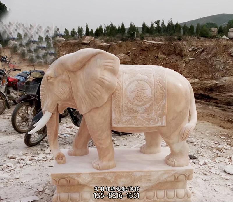 大理石如意大象雕塑