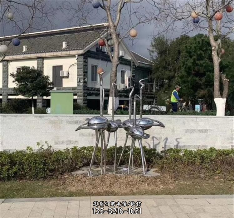 不锈钢镜面仙鹤雕塑 不锈钢镜面仙鹤雕塑