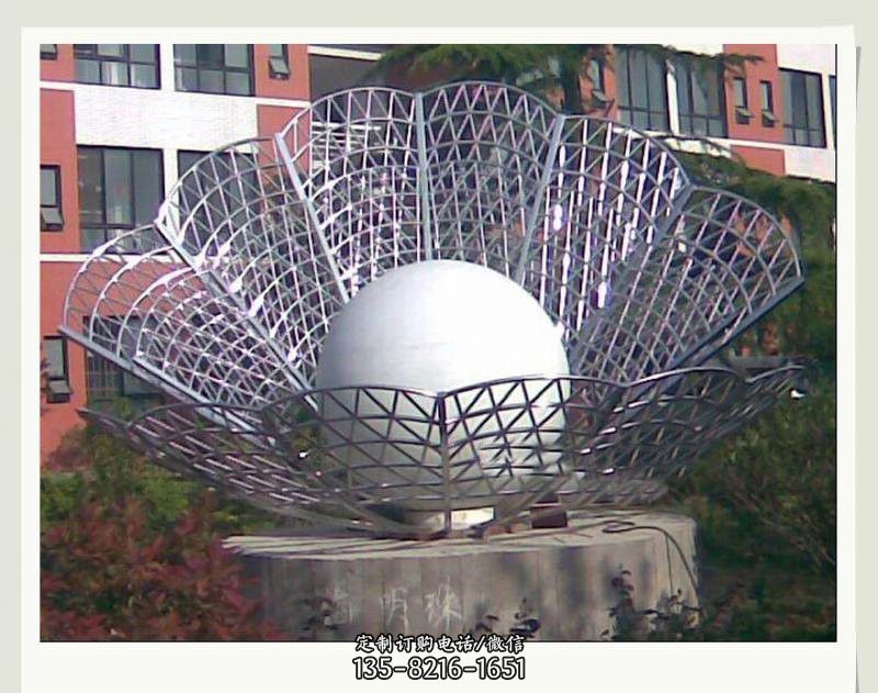 不锈钢小区贝壳珍珠雕塑 不锈钢小区贝壳珍珠雕塑