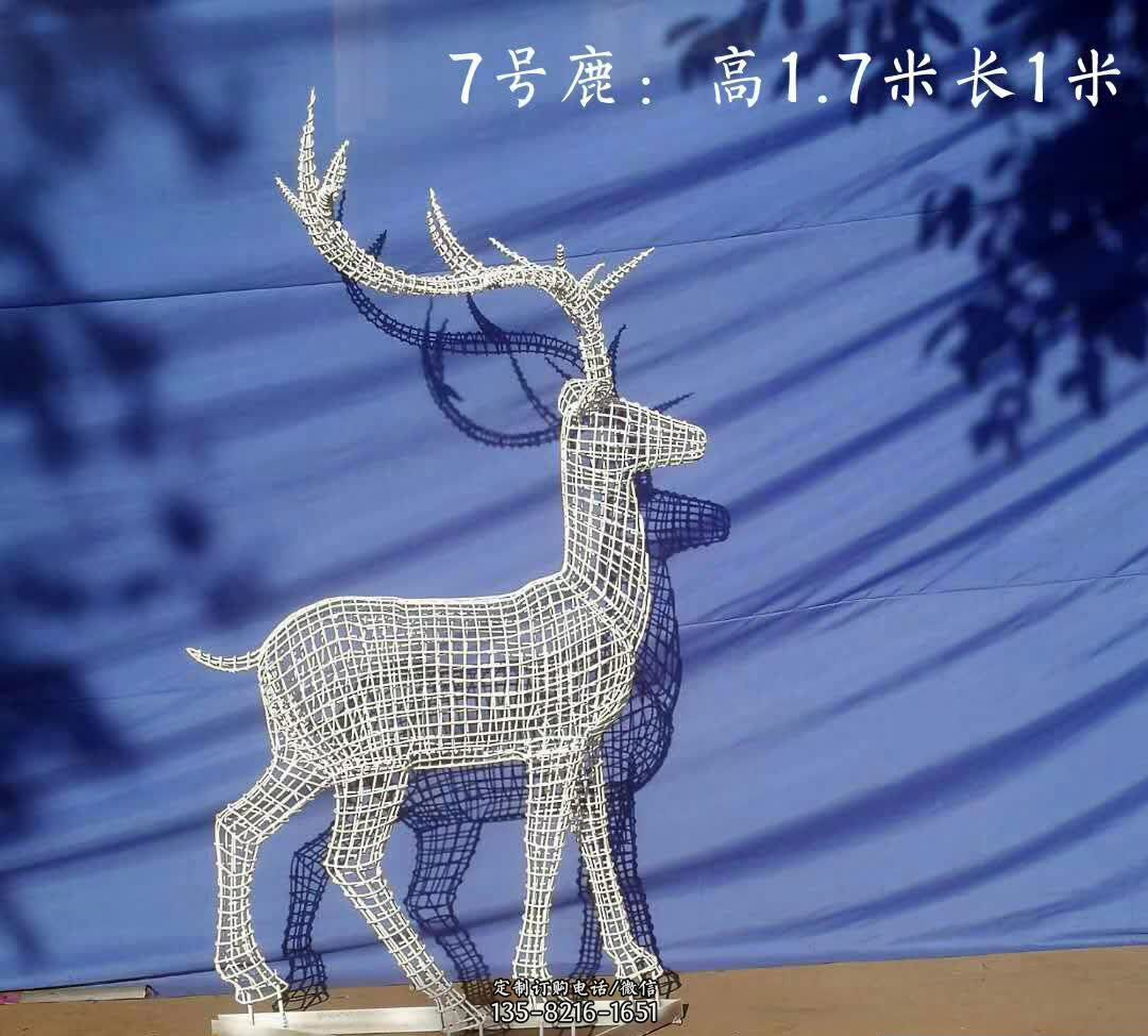 镂空不锈钢梅花鹿雕塑 镂空不锈钢梅花鹿雕塑