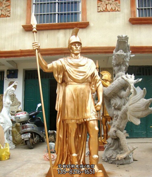 羅馬勇士玻璃鋼仿銅人物雕塑