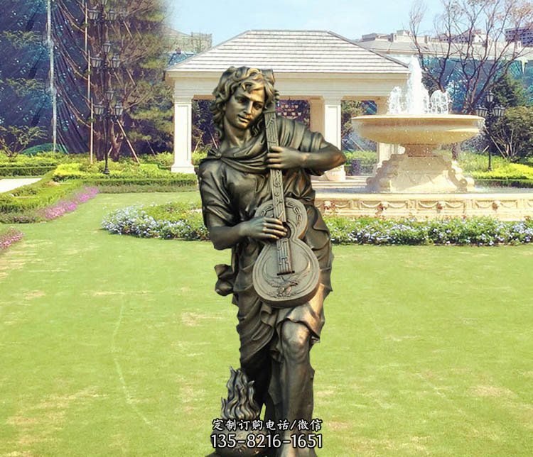 别墅庭院景观西方音乐人物铜雕塑