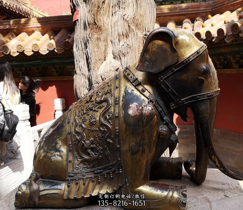 公园动物大象铜雕