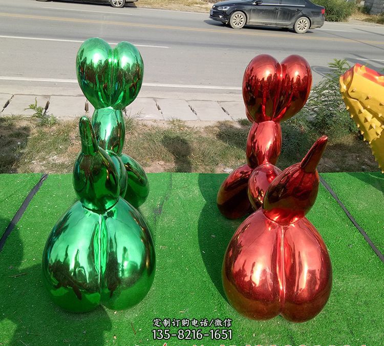 不锈钢气球狗雕塑