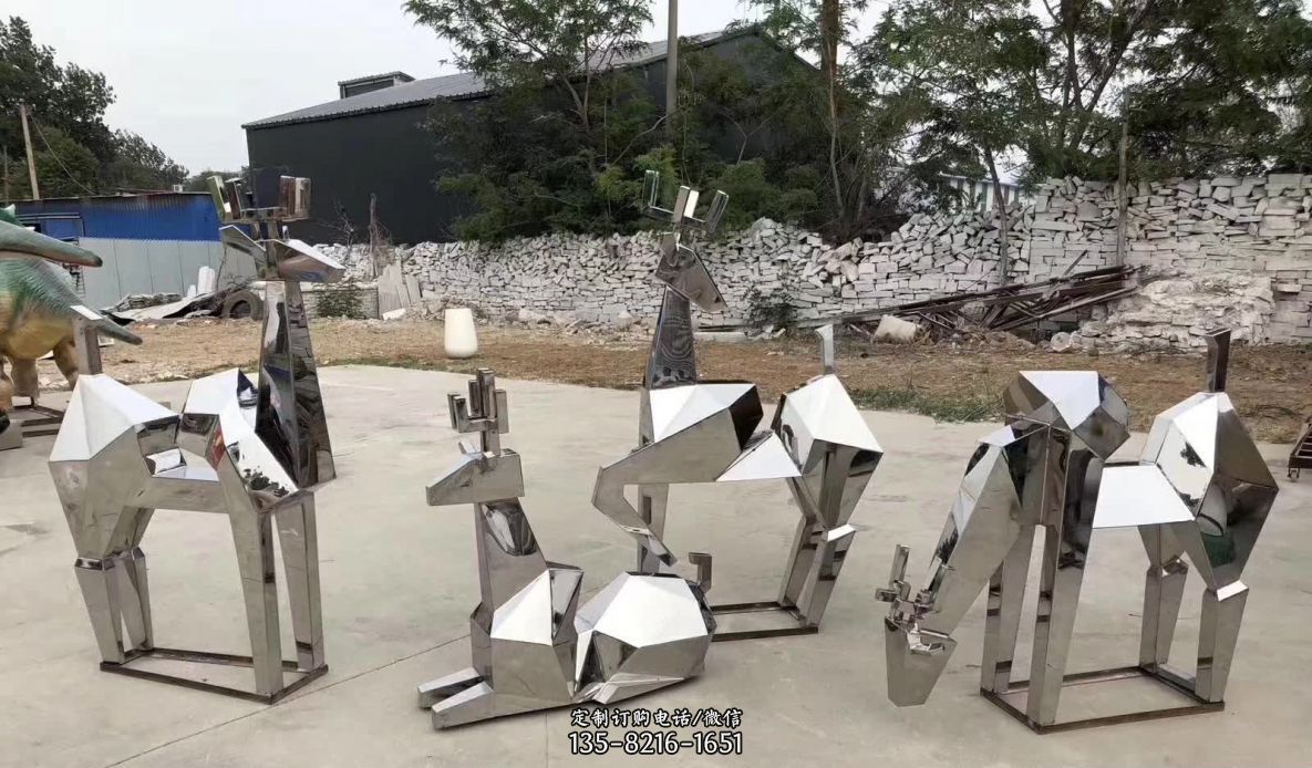 不锈钢电镀景观梅花鹿龙8官网 不锈钢电镀景观梅花鹿龙8官网