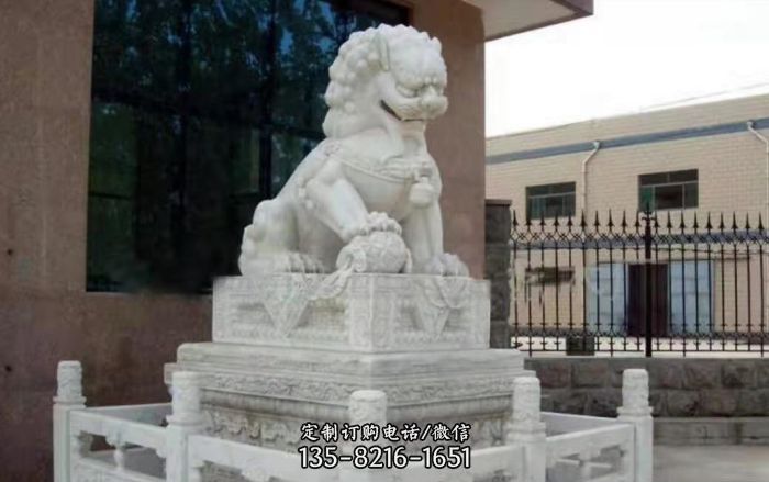 寺庙景观大理石狮子石雕 寺庙景观大理石狮子石雕