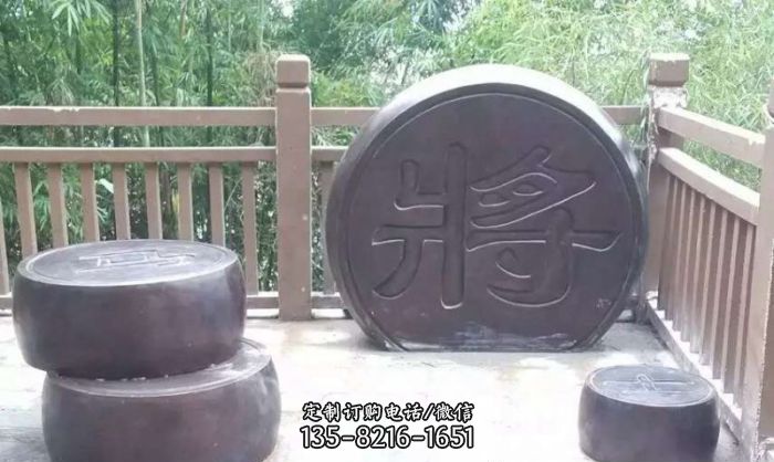 象棋景观铜雕-下象棋小孩雕塑 象棋景观铜雕-下象棋小孩雕塑