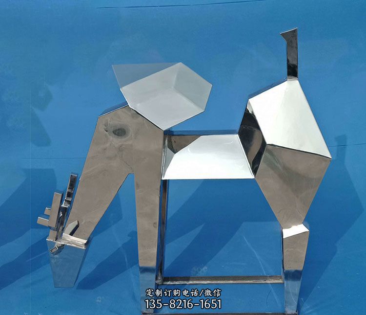 几何抽象鹿不锈钢雕塑