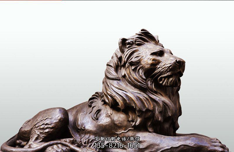 公園銅雕臥室獅子動物雕塑
