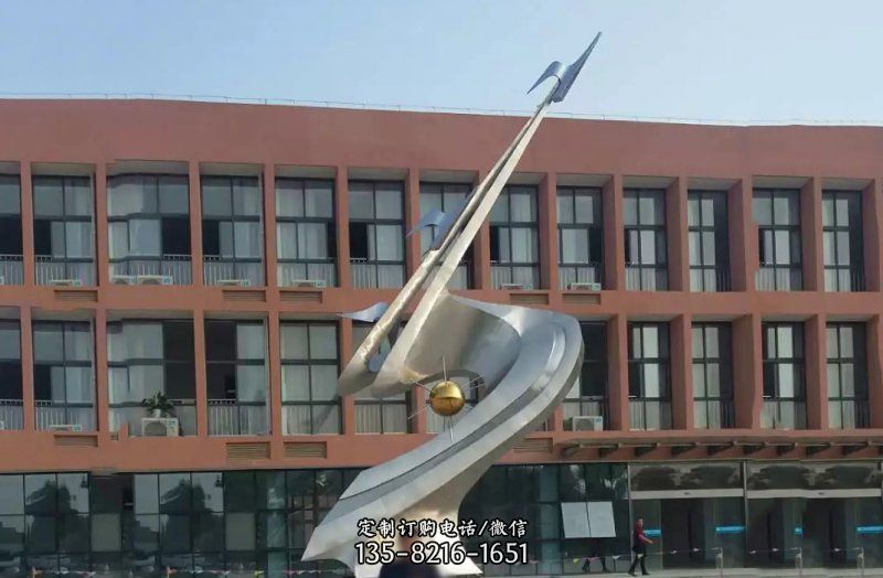 校园景观不锈钢飞向明天雕塑 校园景观不锈钢飞向明天雕塑