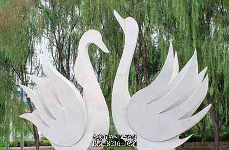 小区不锈钢抽象天鹅雕塑 小区不锈钢抽象天鹅雕塑