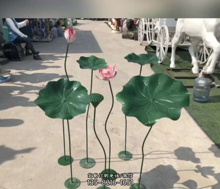 不锈钢园林荷花雕塑 不锈钢园林荷花雕塑
