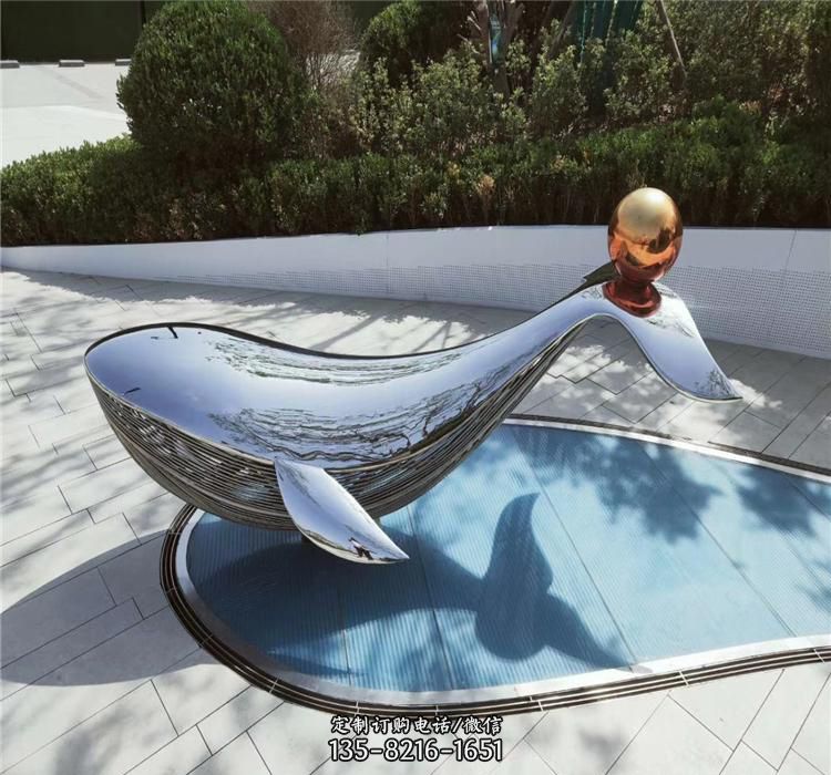 不锈钢海豚动物雕塑