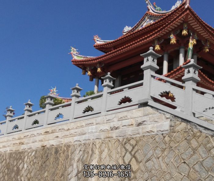 园林景观大理石镂空莲花石栏板 园林景观大理石镂空莲花石栏板