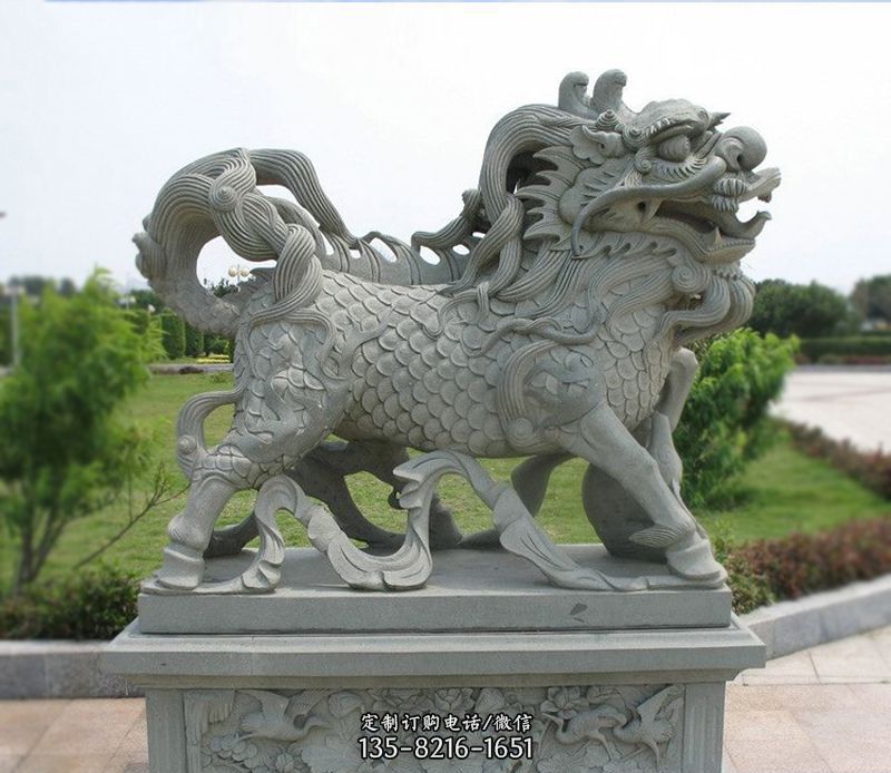 麒麟招财石雕-客厅麒麟雕塑 麒麟招财石雕-客厅麒麟雕塑