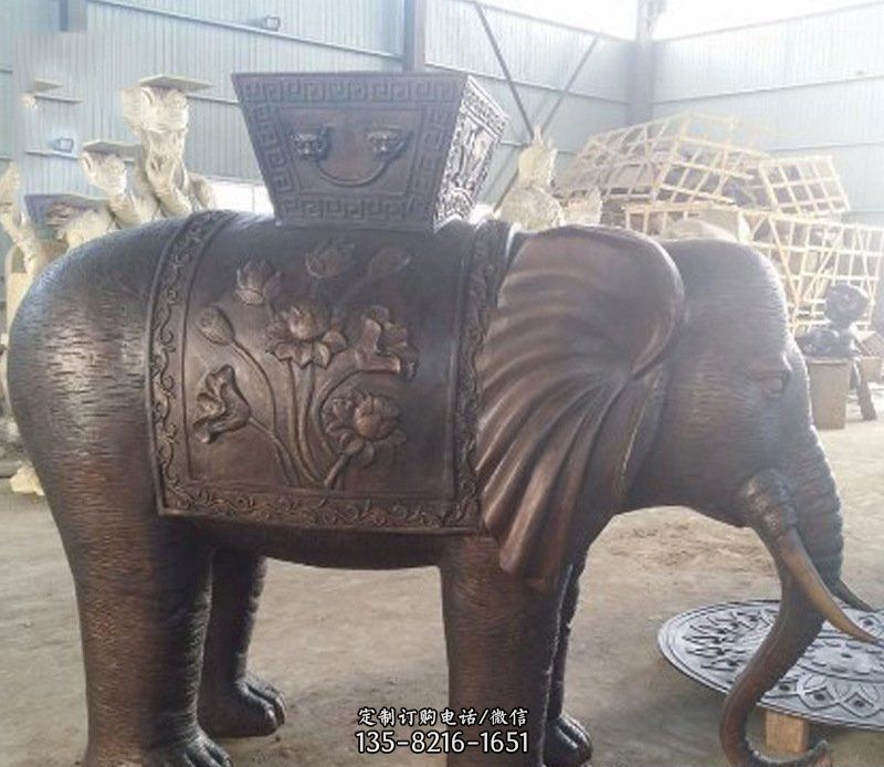 铜雕吉祥大象园林动物摆件