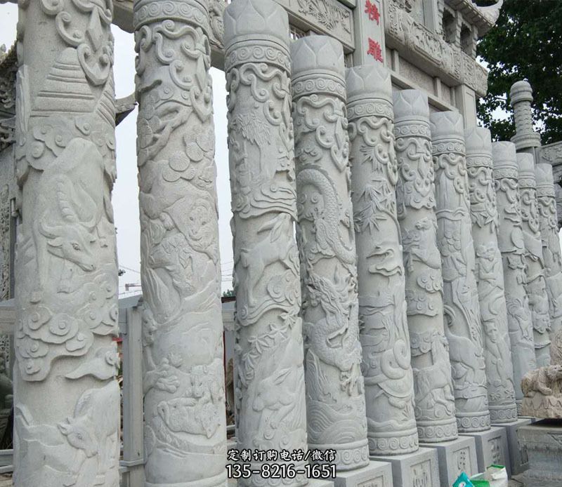 广场十二生肖石柱景观石雕 广场十二生肖石柱景观石雕