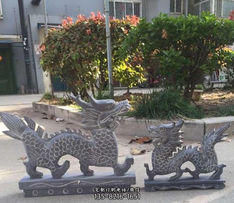 青石母子龙雕塑 青石母子龙雕塑