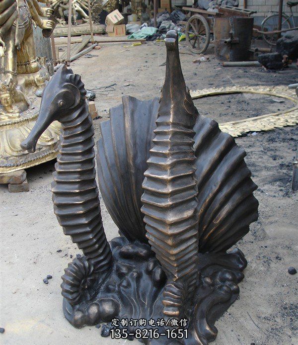 小区动物海马铜雕
