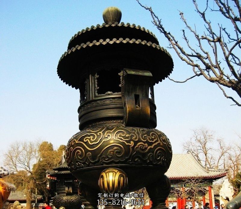 寺庙大型香炉铜雕