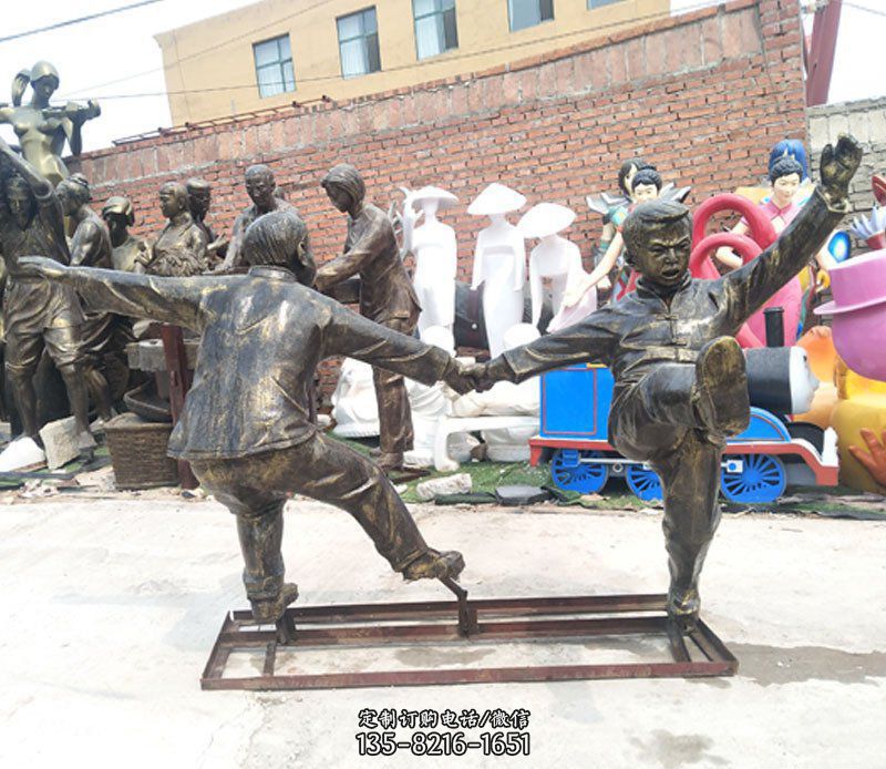 铜雕庭院儿童玩耍人物雕塑