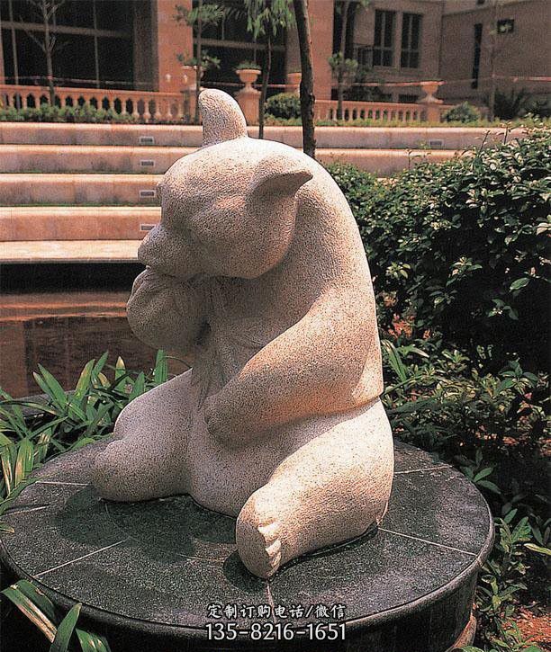 石雕熊猫-不锈钢大熊猫雕塑