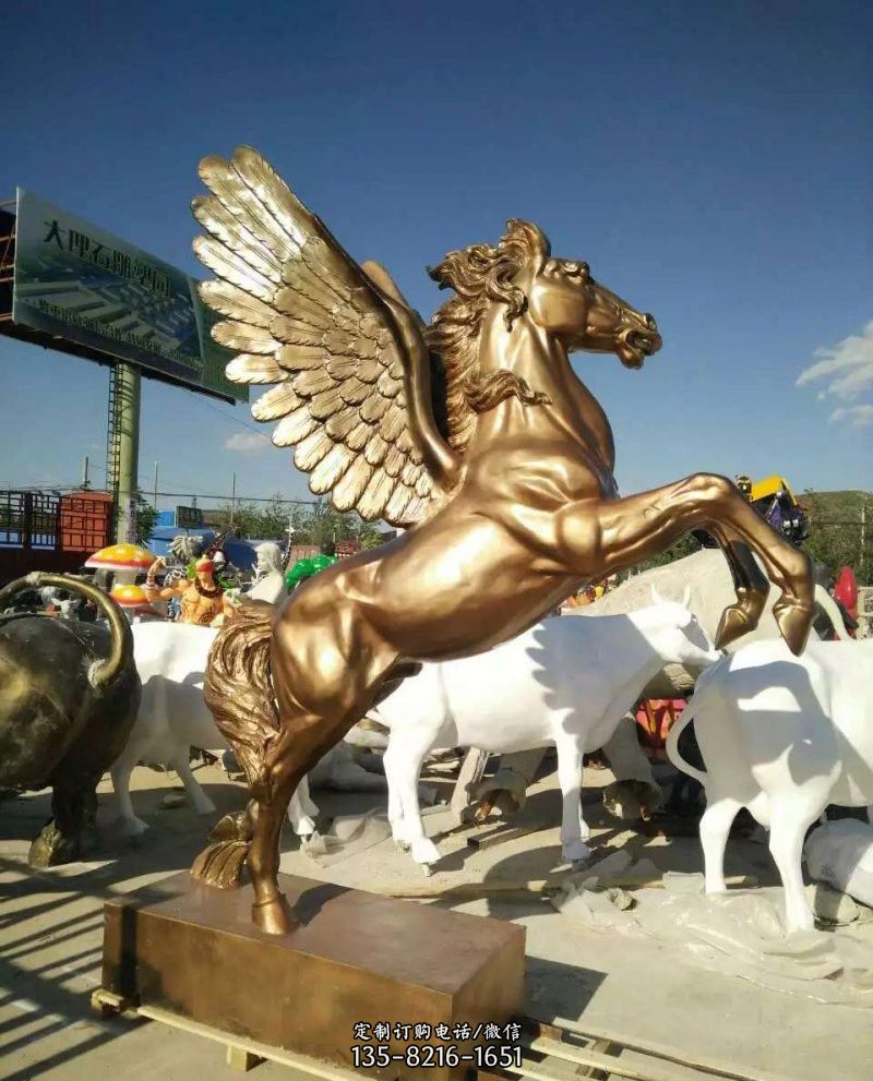 公园动物铜雕飞马