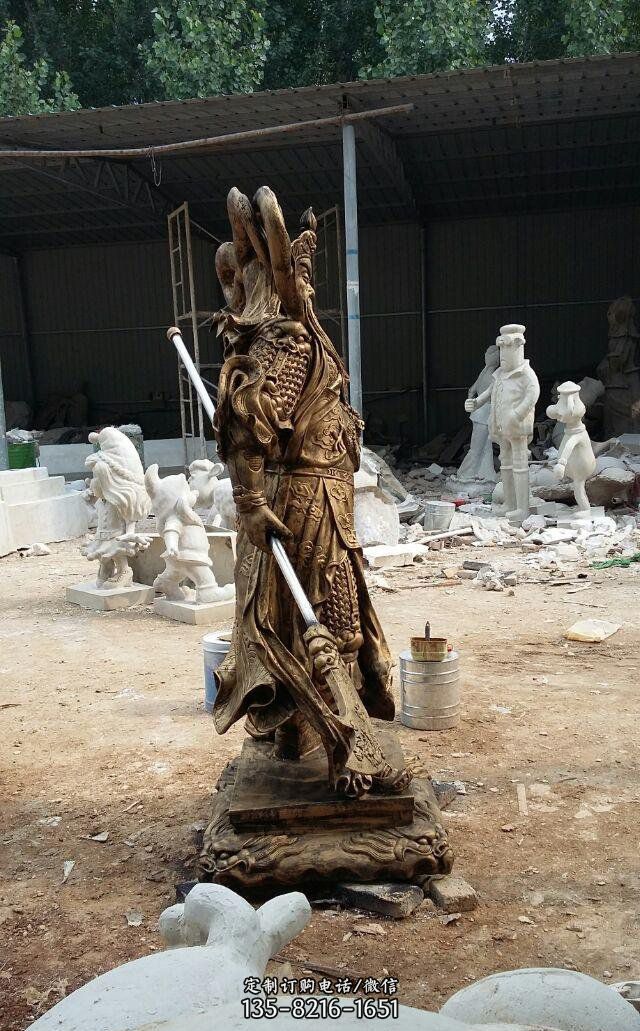 武财神关公玻璃钢仿铜雕塑