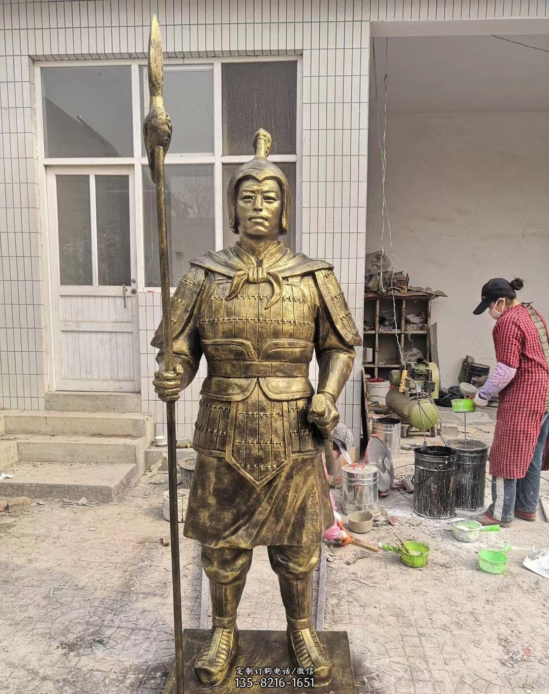 古代士兵人物铜雕