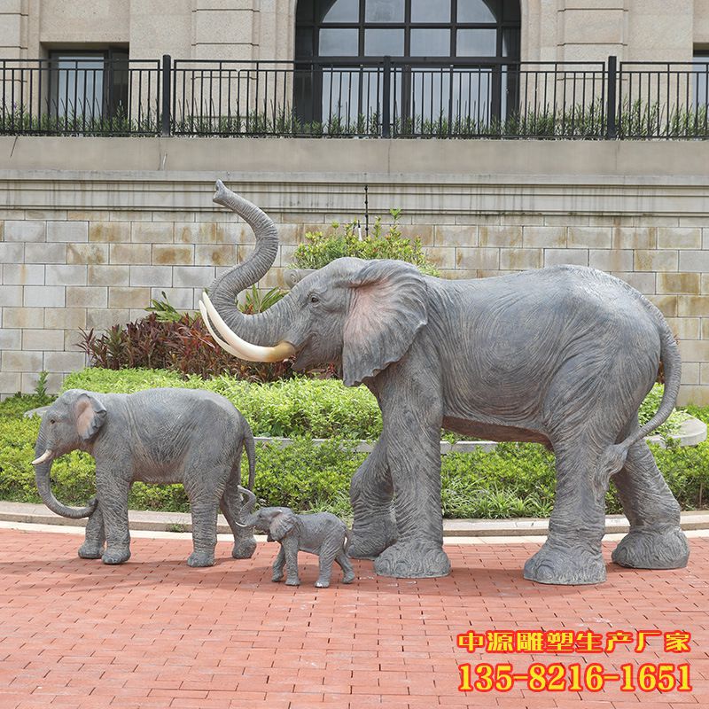 动物大象玻璃钢雕塑