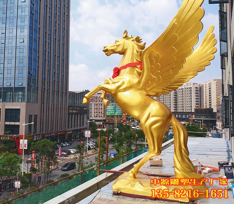 大型城市鎏金飞马景观铜雕 大型城市鎏金飞马景观铜雕
