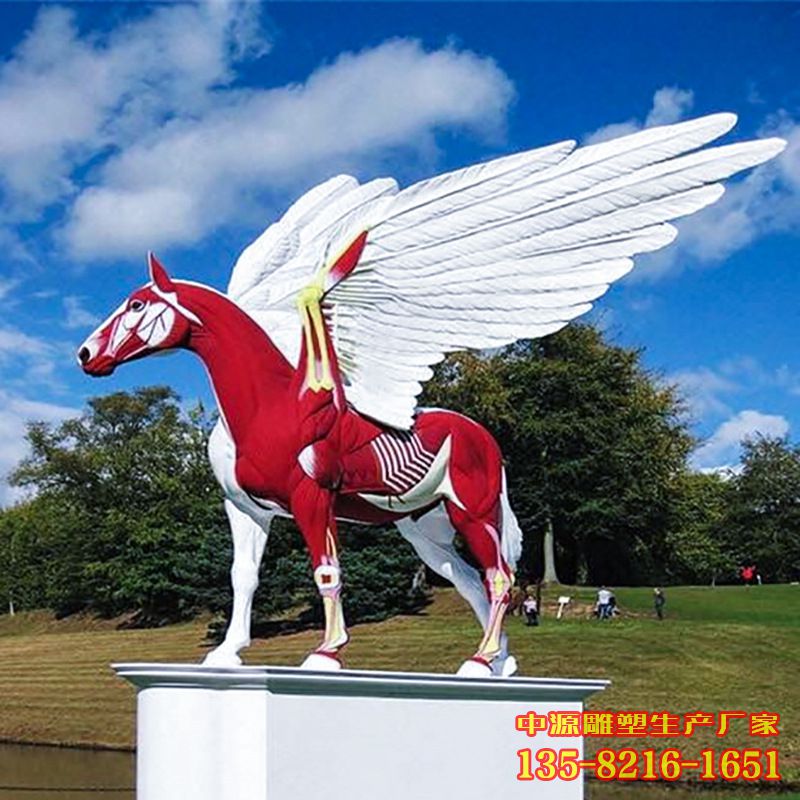 彩绘西方独角兽飞马雕塑 彩绘西方独角兽飞马雕塑