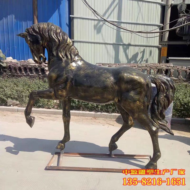 仿铜马儿雕塑-玻璃钢喷漆仿铜动物摆件 仿铜马儿雕塑-玻璃钢喷漆仿铜动物摆件
