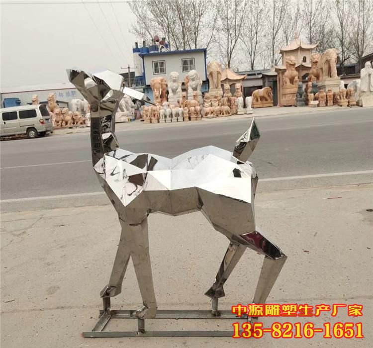 不锈钢几何小鹿雕塑 不锈钢几何小鹿雕塑