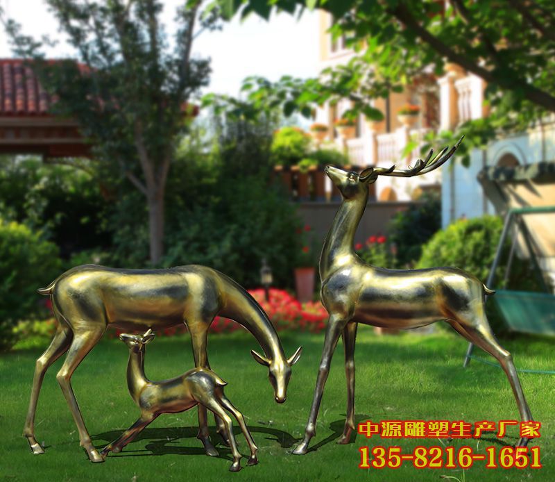 花园景观创意铸铜鹿
