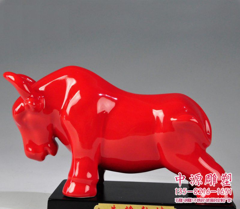 玻璃钢彩色牛转乾坤雕塑 玻璃钢彩色牛转乾坤雕塑