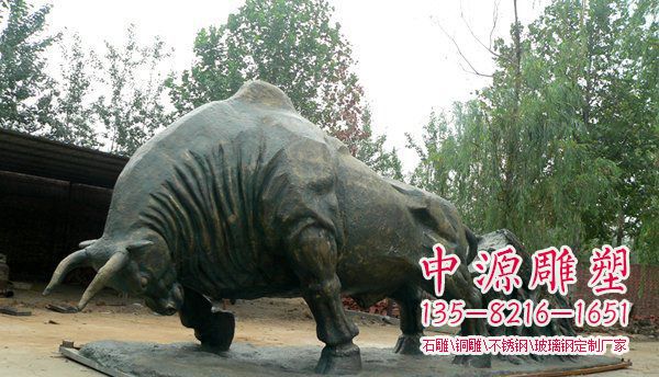 广场耕地牛铜牛铜雕 广场耕地牛铜牛铜雕